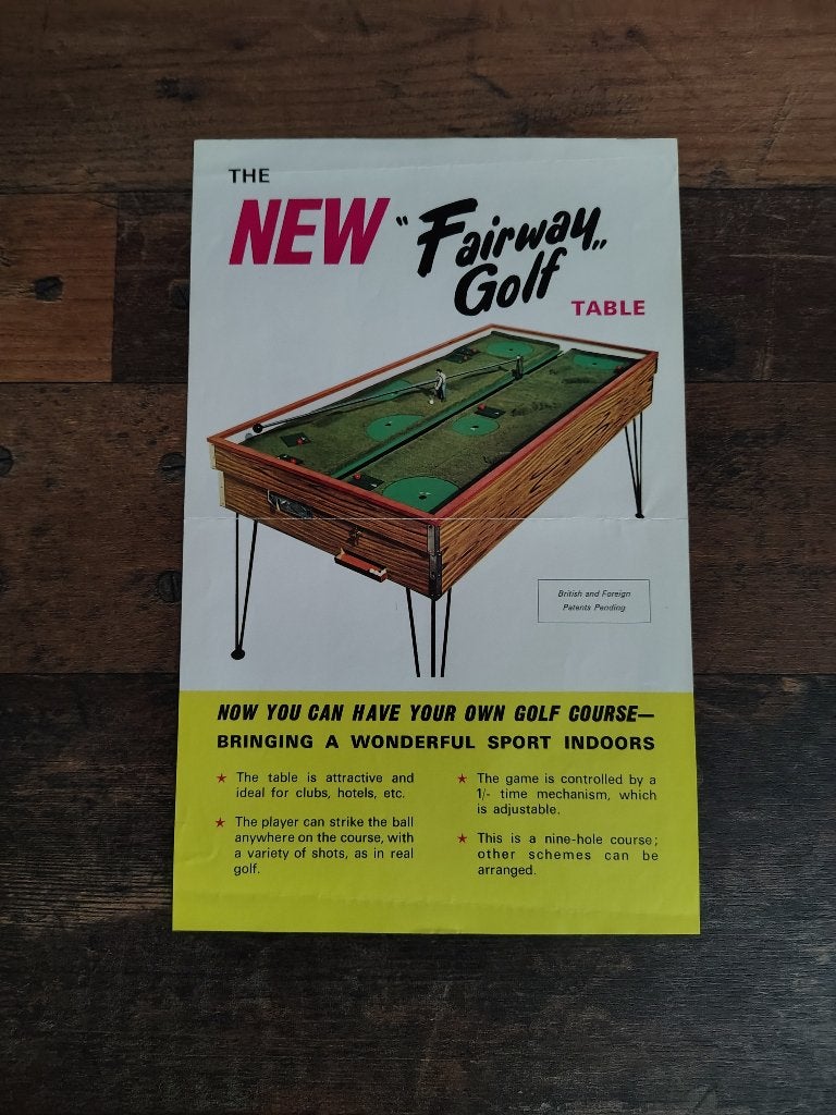 Folder: Golf Spel / Fairway Golf Table/ England (Sixties !!), Verzamelen, Verzenden, Gebruikt