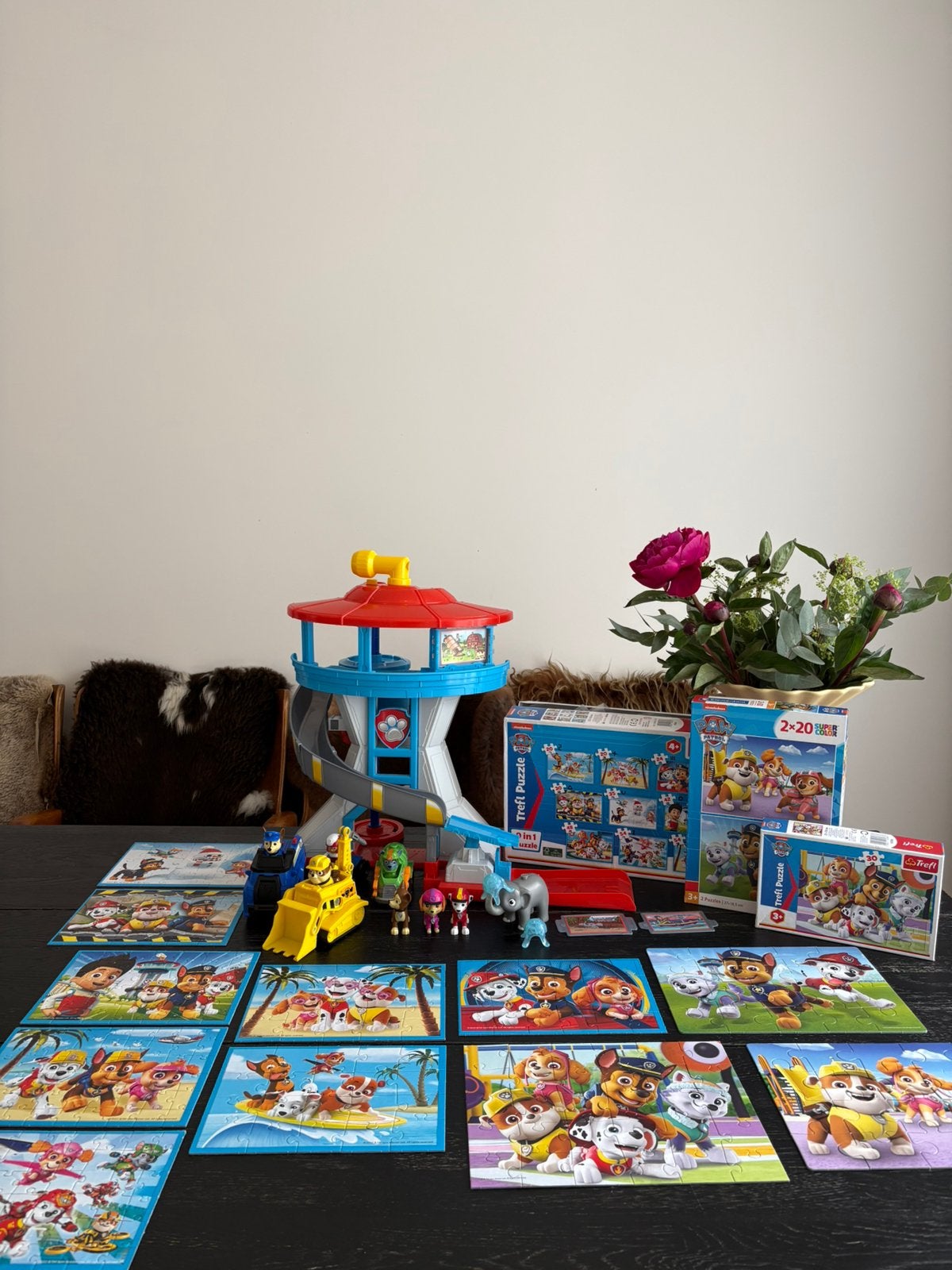 Paw Patrol set, Pawpatrol speelgoed, uitkijktoren, puzzels, Ophalen, Zo goed als nieuw