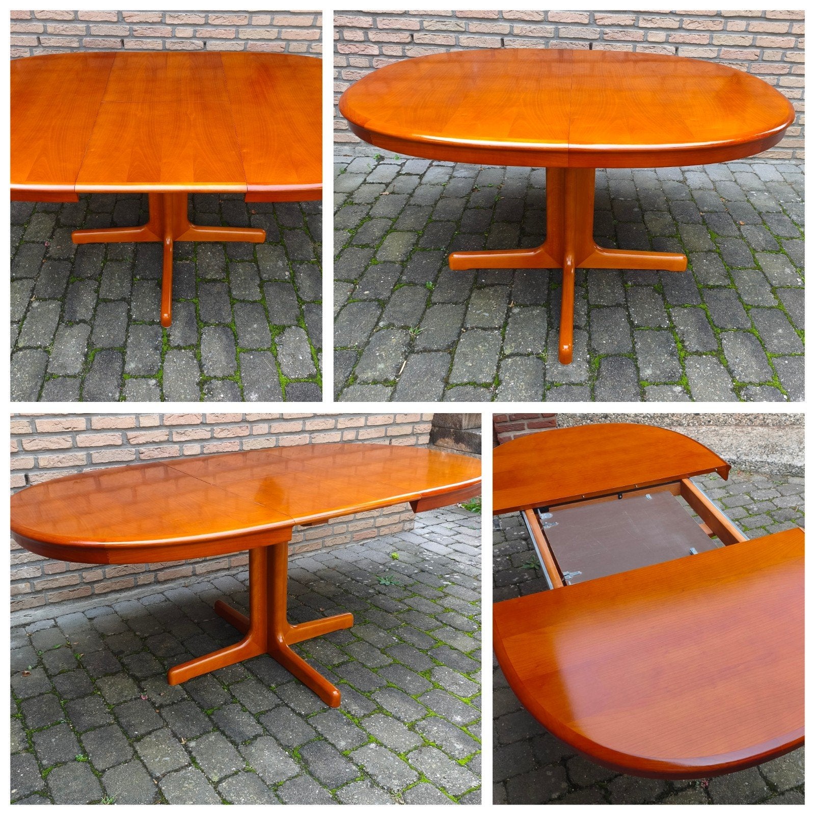 Vintage jaren 60 Lübke uitschuifbare eettafel demontabel, Ophalen, Gebruikt, 50 tot 100 cm, Vijf personen of meer