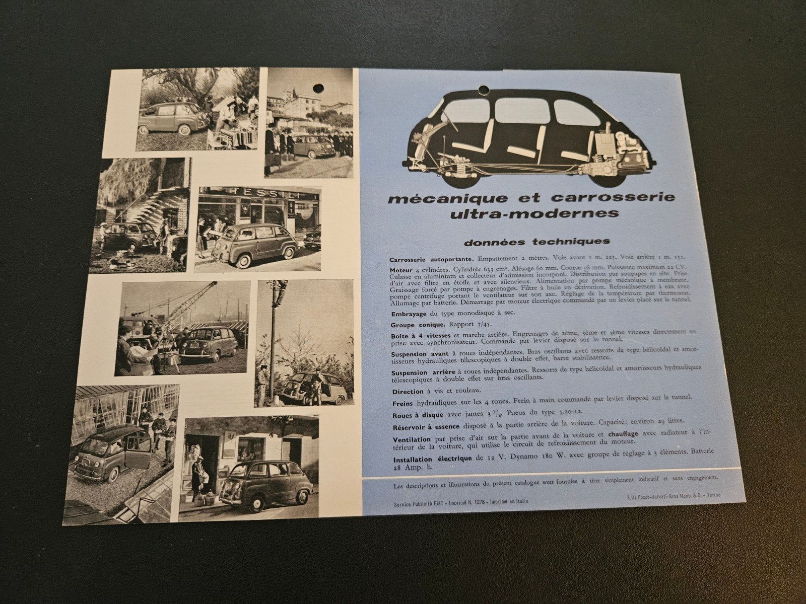 Leaflet Fiat 600 Multipla, Ophalen of Verzenden, Zo goed als nieuw, Overige merken
