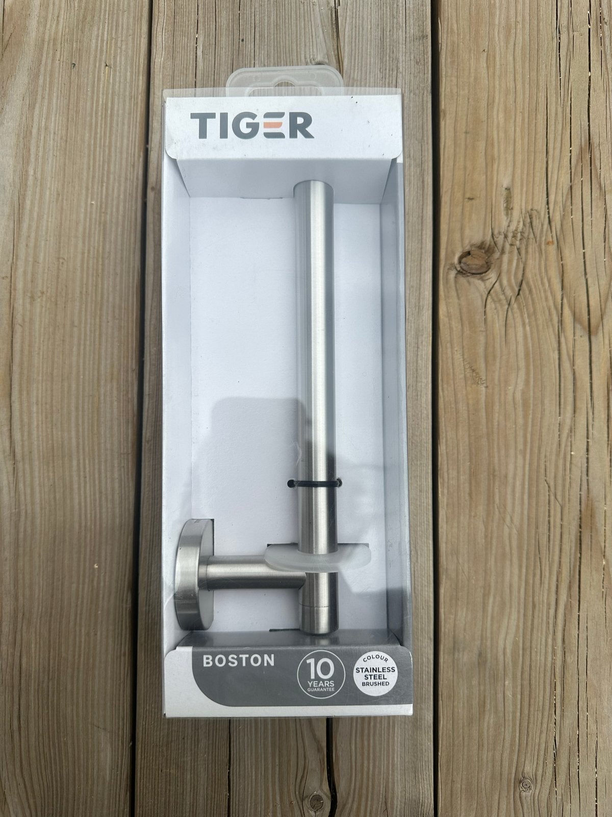 Tiger Boston Geborsteld RVS Reserve WC-rolhouder, Ophalen of Verzenden, Nieuw, Grijs, Overige typen