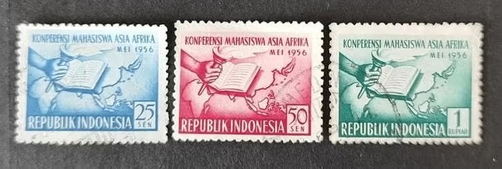 indonesie 1956 Afro-Aziatische Studentenconferentie Bandung, Verzenden, Gestempeld, Zuidoost-Azië