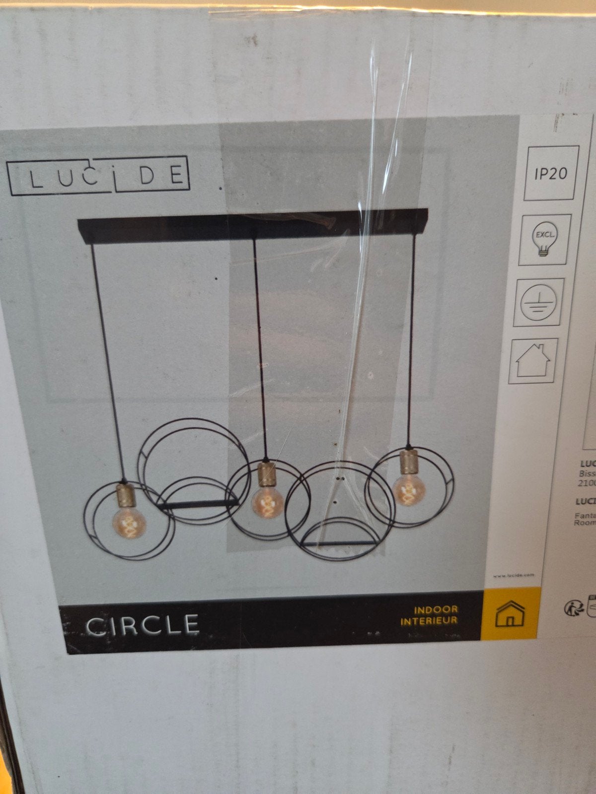 Lucide Circle Hanglamp – Nieuw in doos, Modern, Zwart, Nieuw, Ophalen of Verzenden