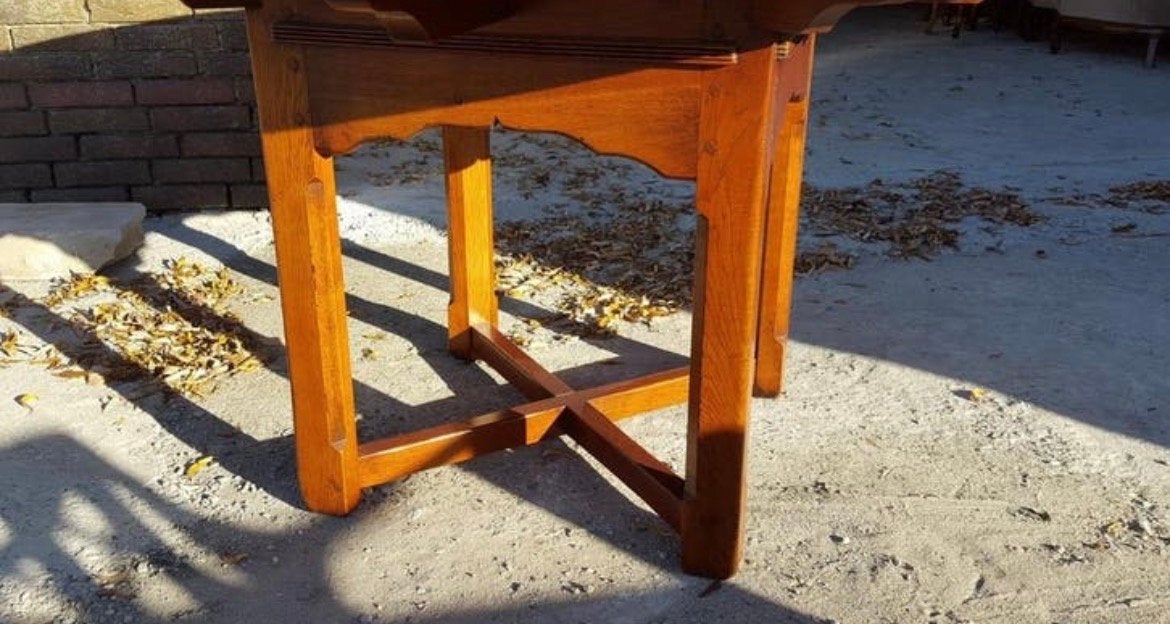 Schuitema Jugendstil Eetkamertafel - Rond Hout, Antiek en Kunst, Verzenden
