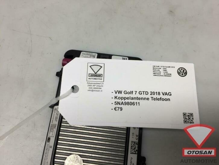 vw golf 7 gtd 2018 vag koppelantenne gsm lader 5na980611, Gebruikt, Volkswagen, Volkswagen AG, Berliner Ring 2
38440  Wolfsburg, DE