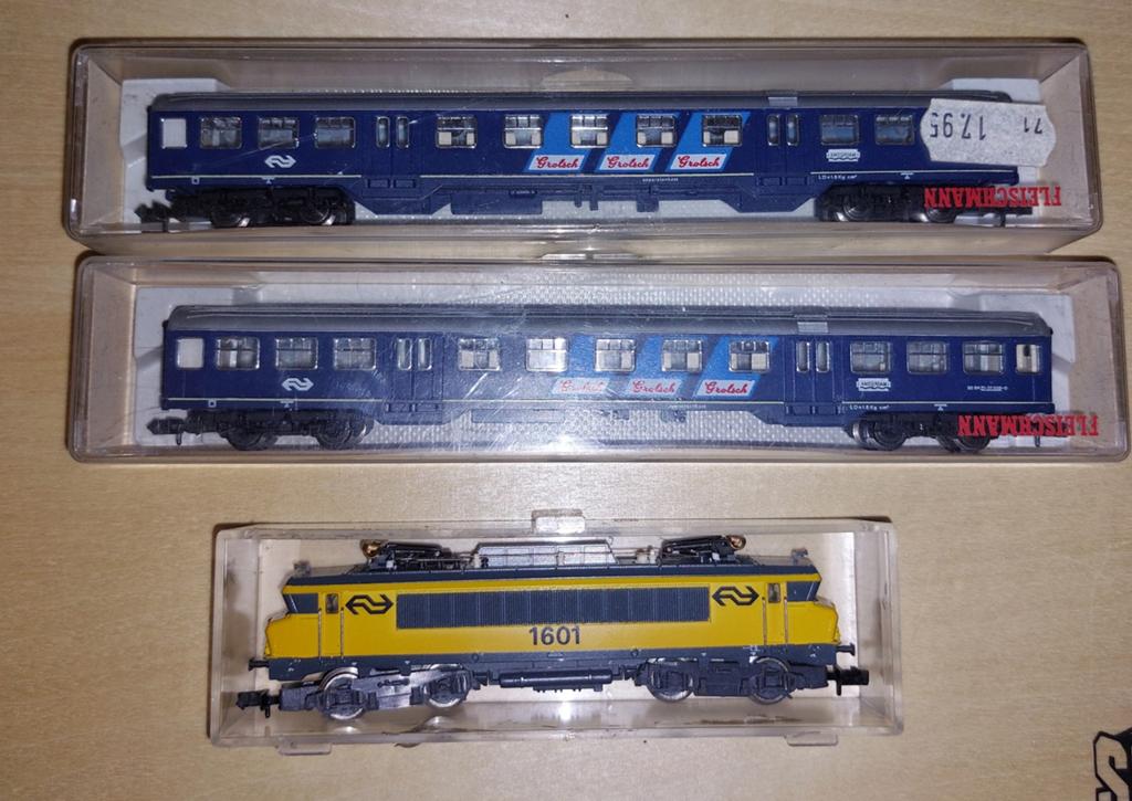 Fleischmann piccolo ns 1601 + rijtuigen, Hobby en Vrije tijd, Modeltreinen | N-Spoor, Gelijkstroom, Fleischmann, Ophalen of Verzenden