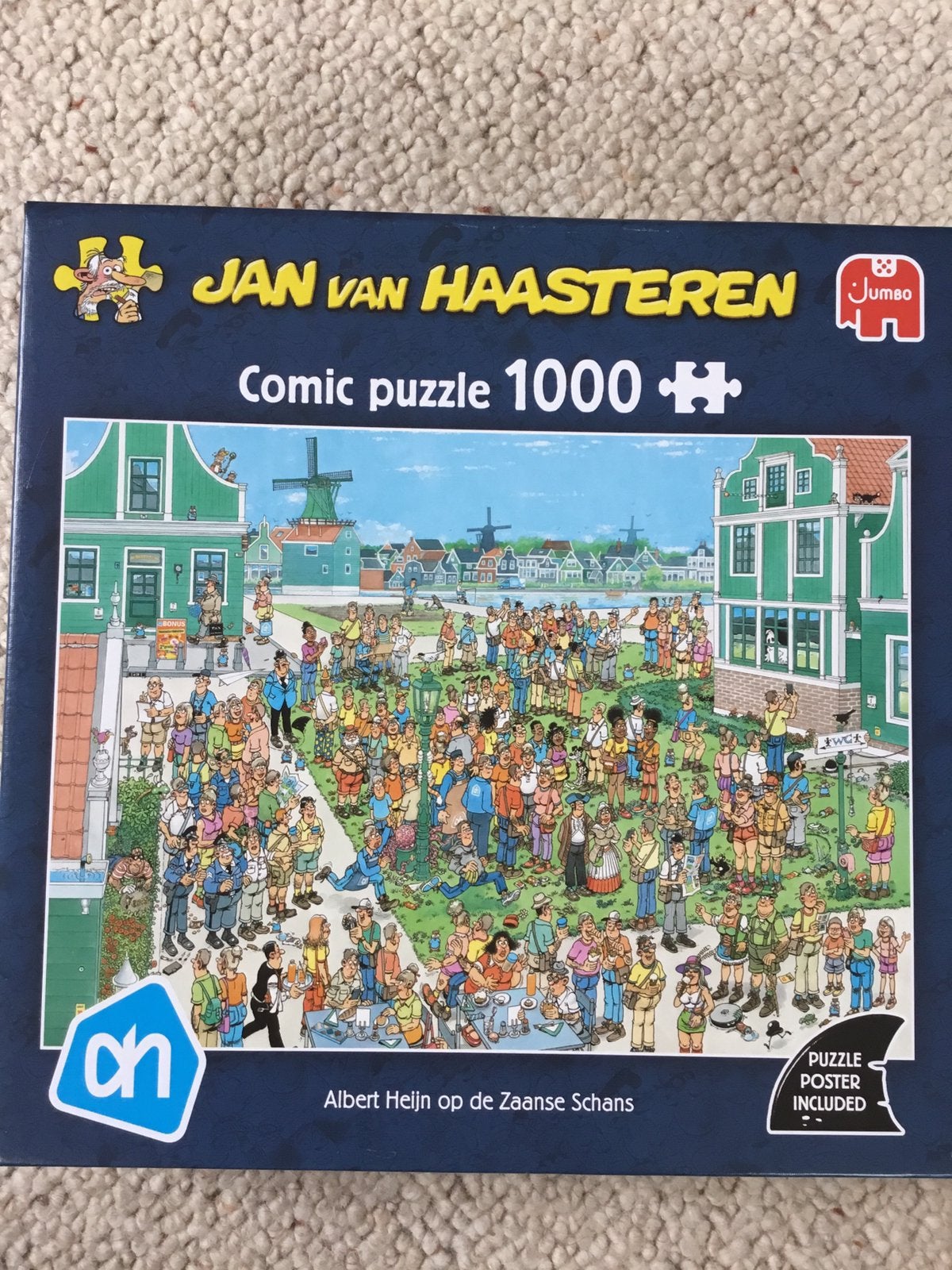 Jan van Haasteren puzzel Zaanse Schans 1000 st, Ophalen, 500 t/m 1500 stukjes, Zo goed als nieuw, Legpuzzel