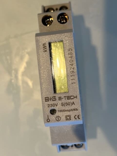 1 fase kWh meter met impuls uitgang, Ophalen of Verzenden, Gebruikt, Overige merken, Overige typen