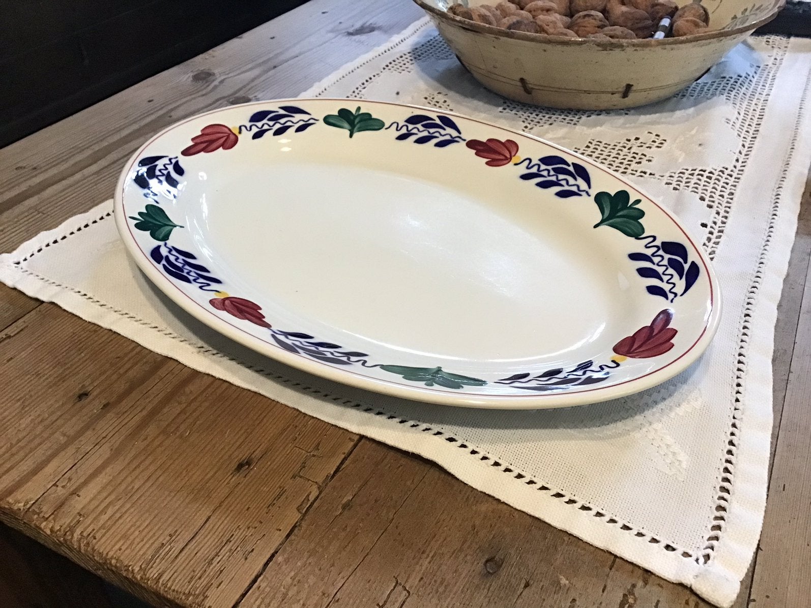 Ovale schaal boch boerenbont, Ophalen of Verzenden