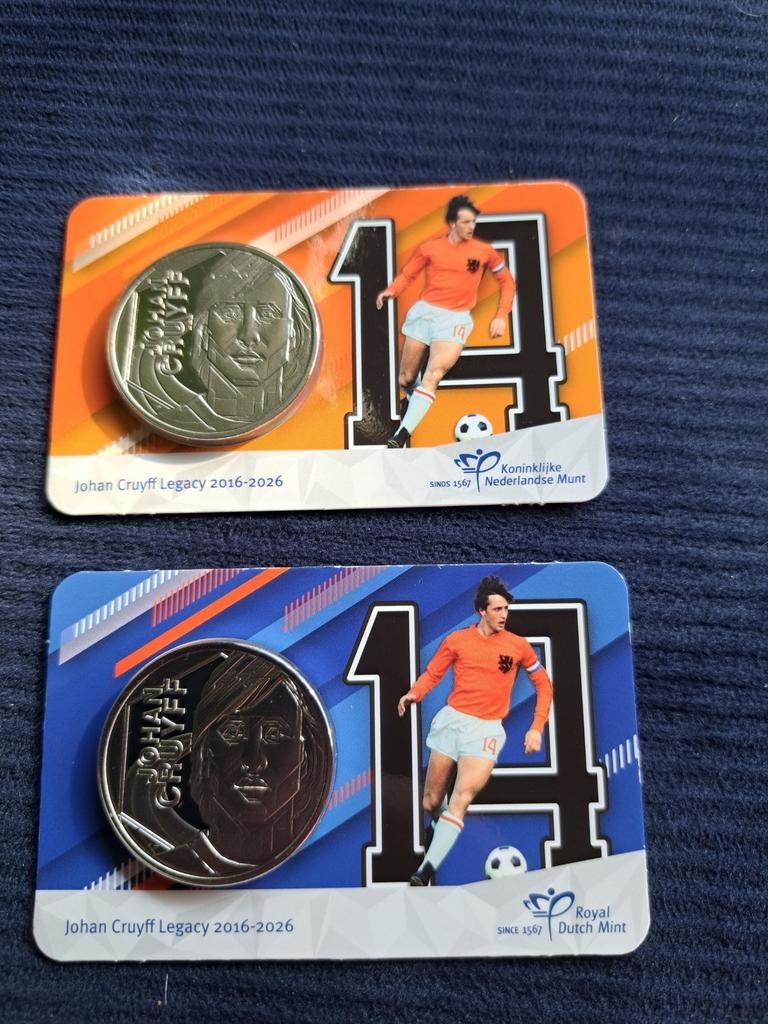 2x Johan Cruyff Legacy Penning (beide versies), Postzegels en Munten, Munten | Nederland, Ophalen of Verzenden, Overige waardes