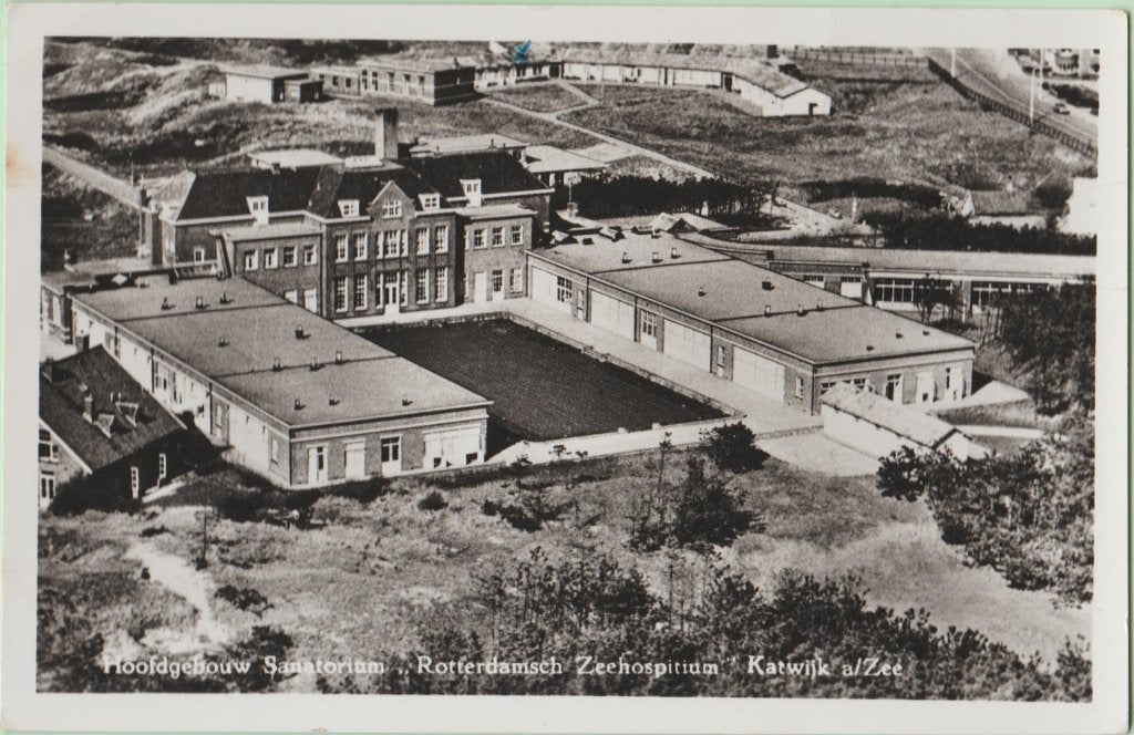 Katwijk a. zee Hfd. geb. sanatorium Rott. Zeehospitium 1950., Verzamelen, Ophalen, 1940 tot 1960, Ongelopen, Zuid-Holland