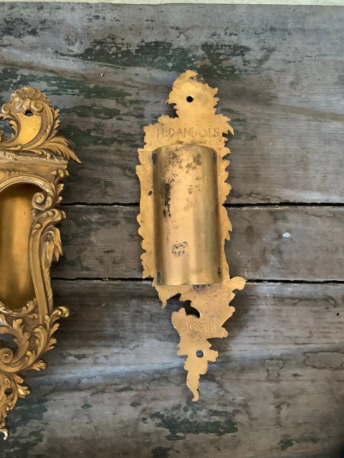 Antiek H. Dandois Deurbeslag - Verguld Brons, Antiek en Kunst, Ophalen of Verzenden