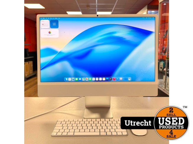 iMac 2024 24" M4 8C CPU/8C GPU/16GB/256GB SSD Apple Garantie, Computers en Software, Apple Desktops, Apple, Zo goed als nieuw
