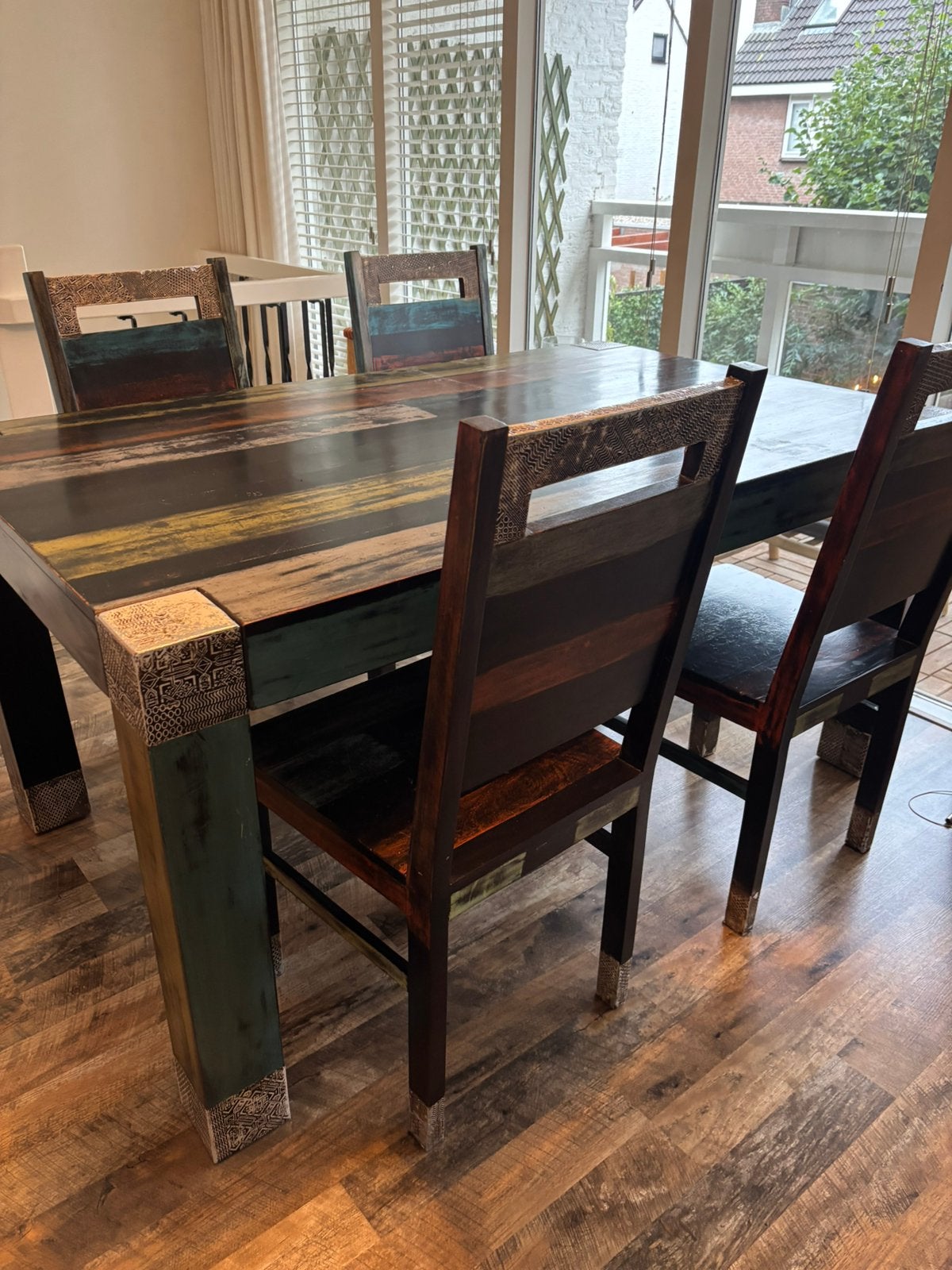 Eethoek met 4 stoelen, Ophalen, Zo goed als nieuw, 4 tot 6 stoelen