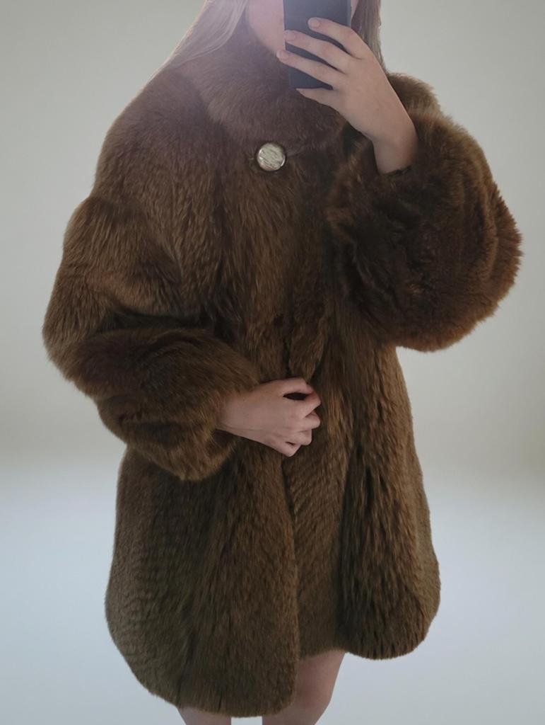 Echte Zeldzame Bontjas Cinnamon Fox Bruin Dik, Ophalen of Verzenden, Zo goed als nieuw, Maat 38/40 (M), Bruin