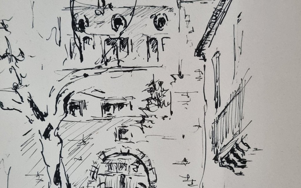 Pentekening Château de Blois - gedateerd 1962, Ophalen, Tekening, Pentekening, Origineel