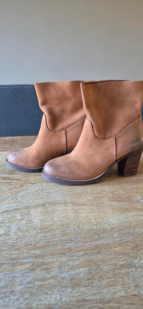 Lederen dames laars, maat 39, kleur: congac/bruin. Nieuw!!, Ophalen of Verzenden, Nieuw, Bruin, Hoge laarzen