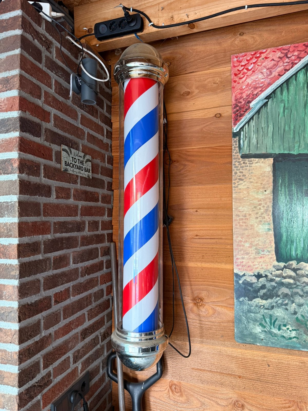 Mancave kappers lamp , decoratie met werk, Ophalen, Gebruikt