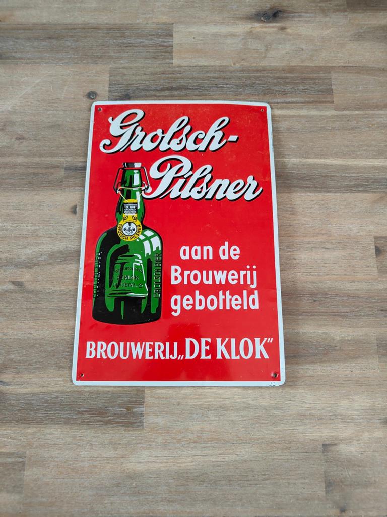 Grolsch reclame bord, Ophalen of Verzenden, Zo goed als nieuw, Reclamebord, Plaat of Schild, Grolsch