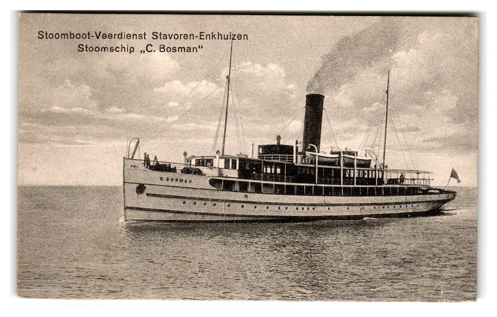 Stavoren-Enkhuizen, Stoomboot-Veerdienst "C. Bosman", Verzenden, 1920 tot 1940, Gelopen, Friesland