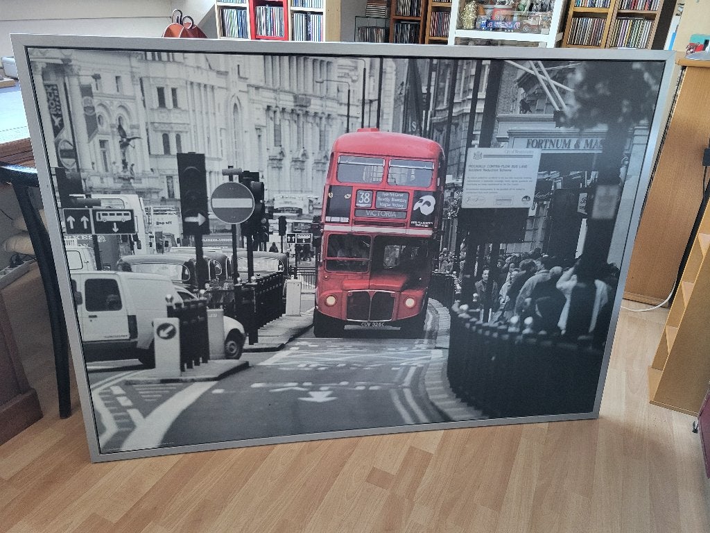 Grote Ikea poster Londen bus 140x100 cm., Ophalen, Gebruikt, Met lijst, Deurposter of groter
