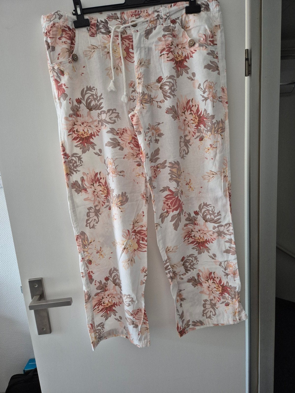 linnen  broek  maat xl met antrekkortje, Ophalen of Verzenden, Zo goed als nieuw, Maat 46/48 (XL) of groter, Lang
