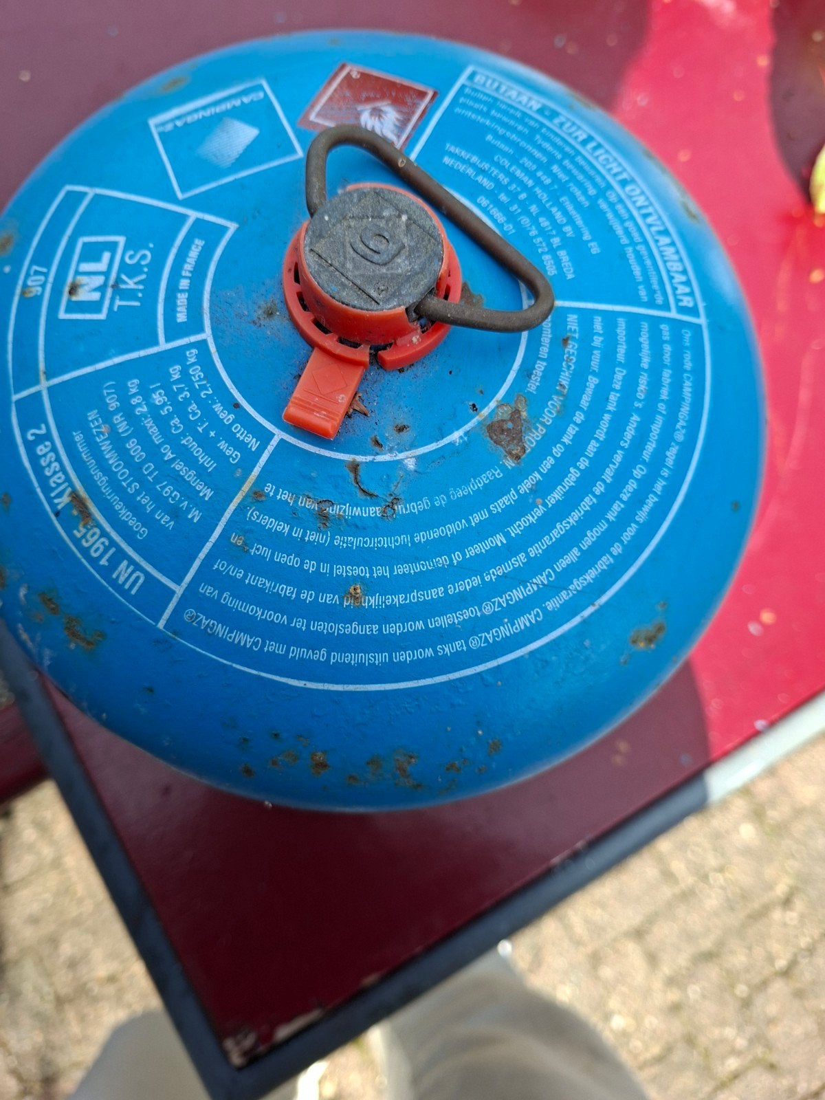 campinggazfles 907, Ophalen, Gebruikt