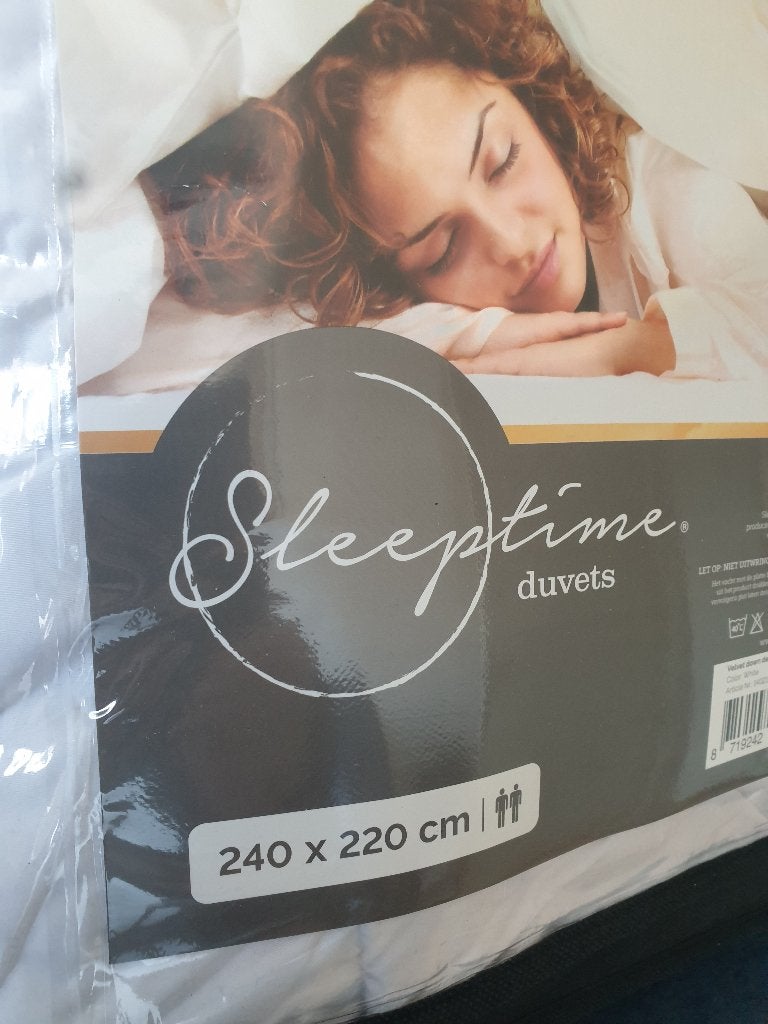 4-seizoenen dekbed met dons en veertjes NIEUW Sleeptime, Ophalen, Wit, Deken of Dekbed, Nieuw