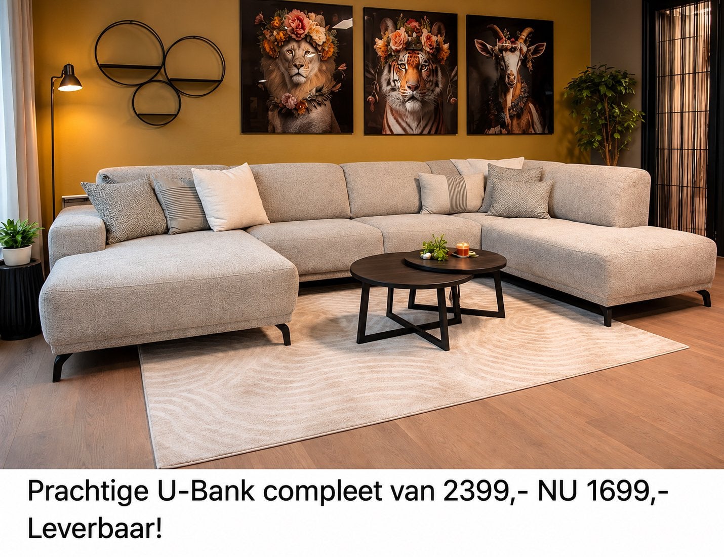 Sale! Prachtige Hoekbanken - U-banken voor een scherpe prijs, Ophalen, 100 tot 125 cm, Hoekbank, Stof