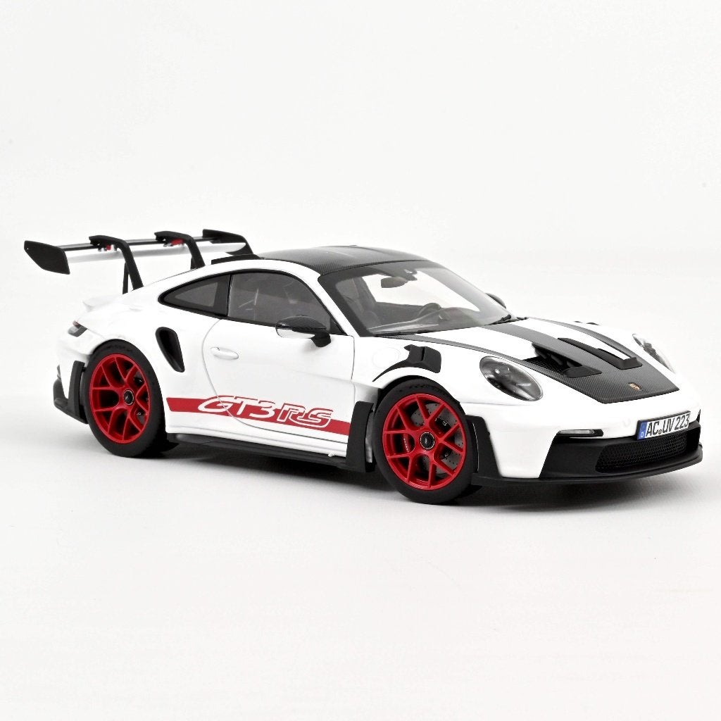 Norev 1:18 Porsche 911 GT3 RS w/Weissach Pack 2022 White red, Hobby en Vrije tijd, -, Nieuw, Norev, Ophalen of Verzenden