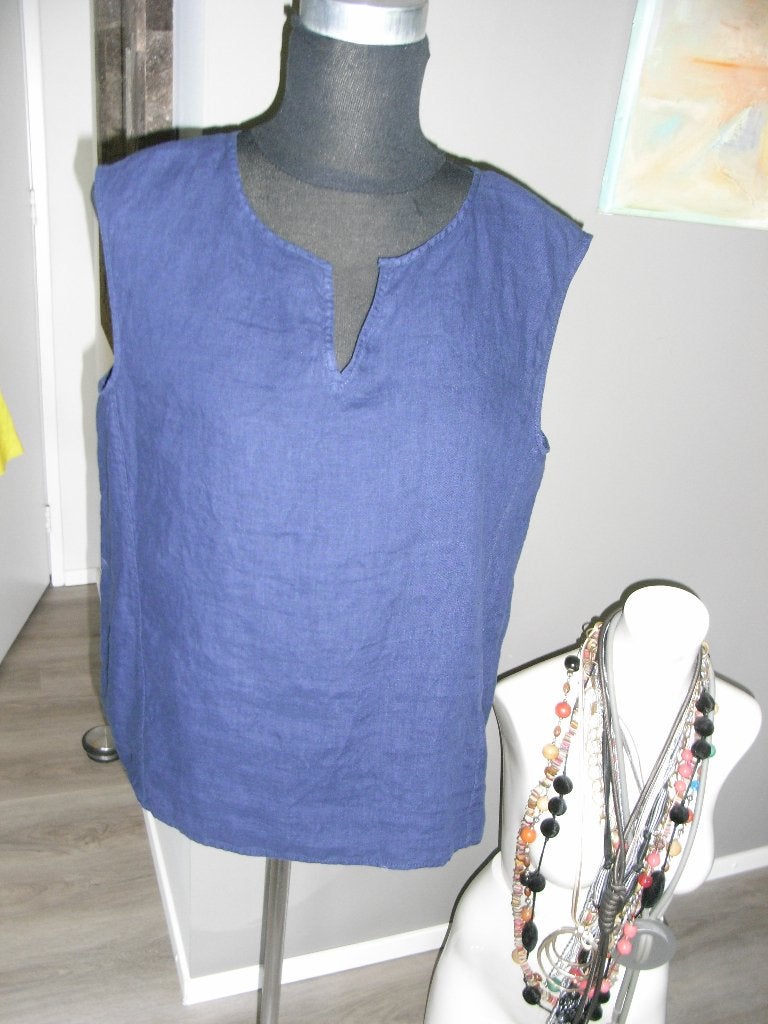 linnen mouwloze top MARC O'POLO donkerblauw mt 38, ALS NIEUW, Kleding | Dames, Maat 38/40 (M), Blauw, Ophalen of Verzenden, Zo goed als nieuw