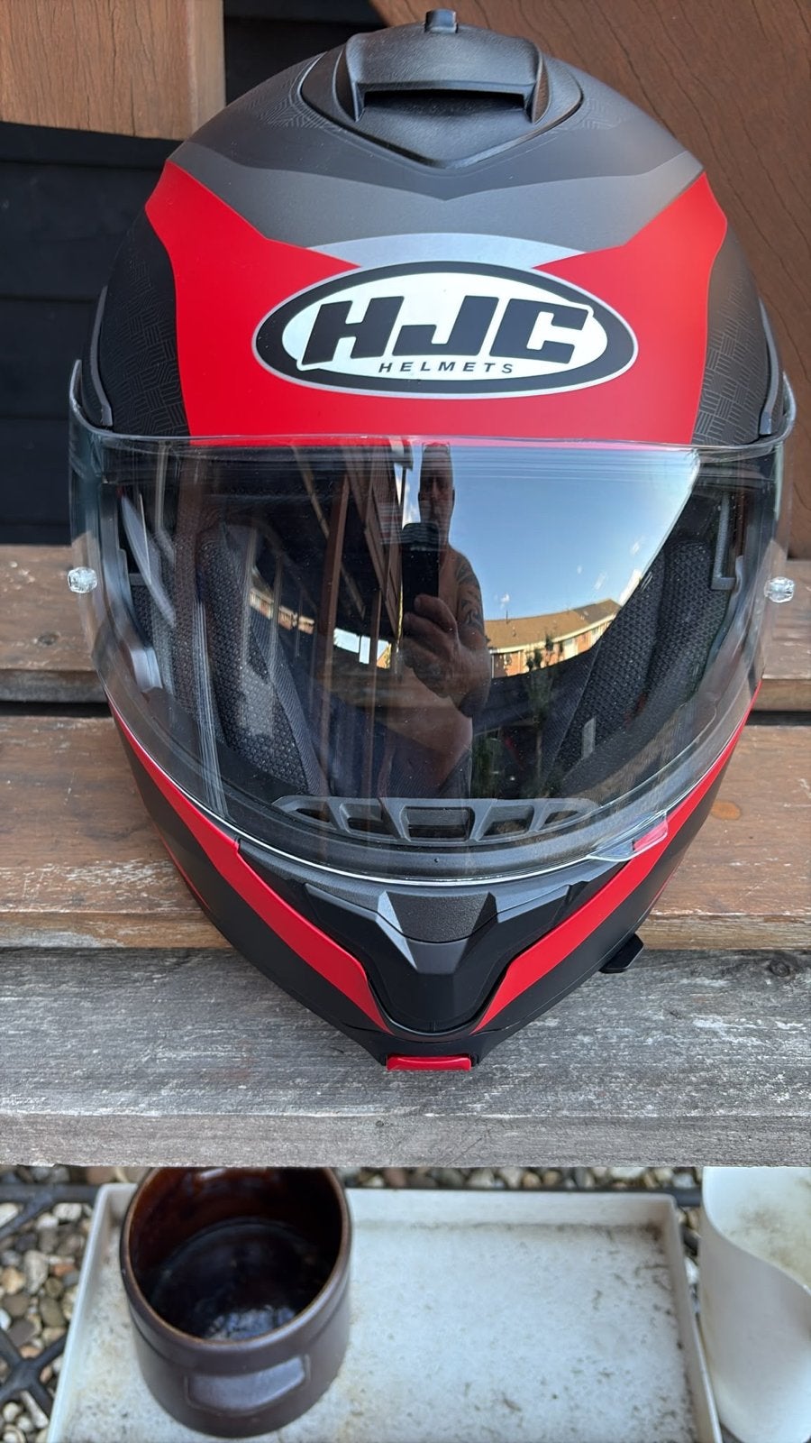 HJC Integraalhelm met zonnevizier, amper gedragen, maat XS, Motoren, Kleding | Motorhelmen, Dames, HJC, Ophalen of Verzenden, Integraalhelm