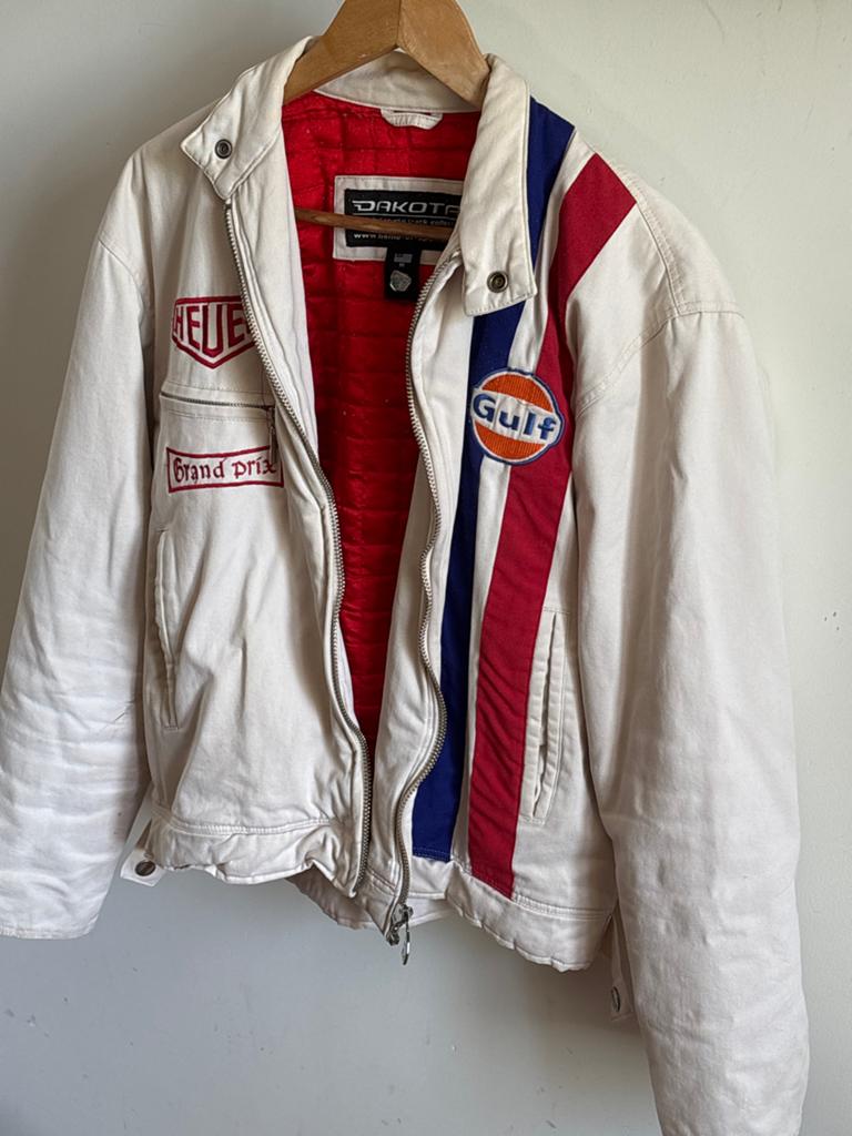 “Le Mans” Gulf Heuer Grand Prix Racing Jas Maat M, Kleding | Heren, Ophalen of Verzenden, Gedragen, Maat 48/50 (M), Beige