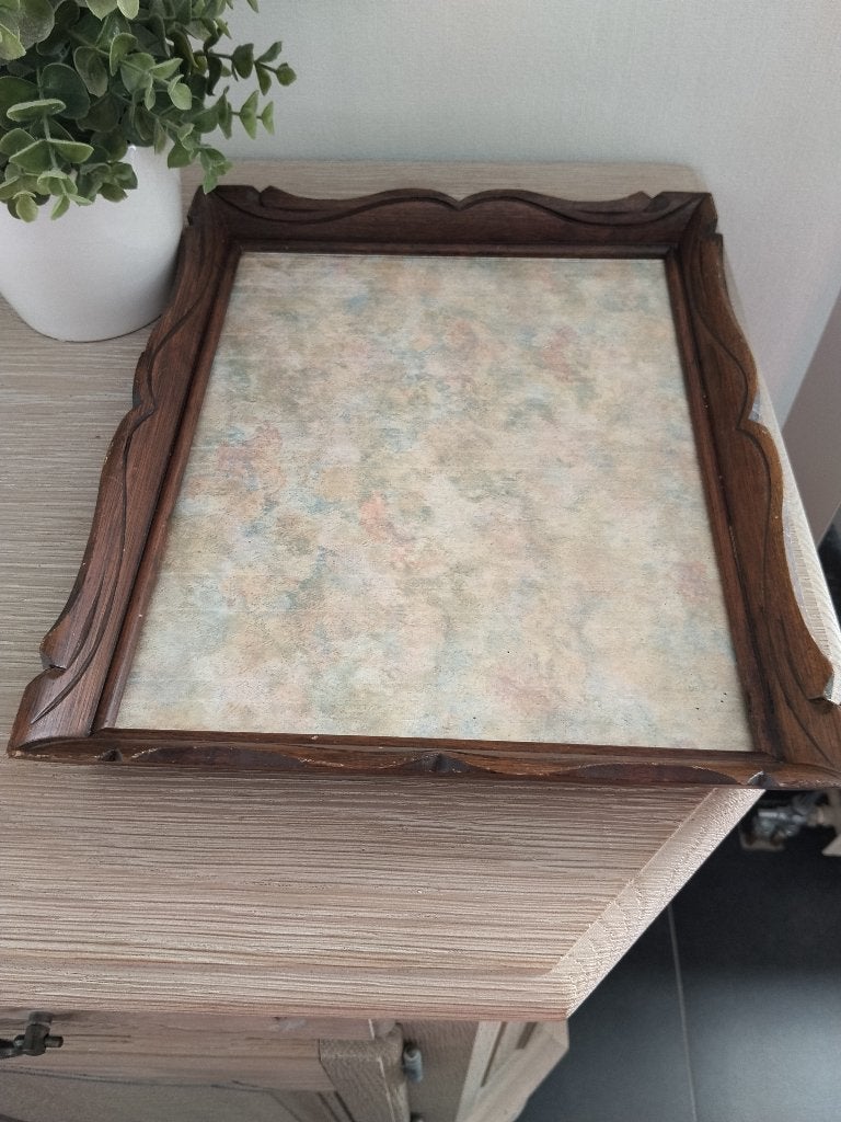 vintage houten fotolijst houtsnijwerk, Ophalen of Verzenden, Zo goed als nieuw, Fotolijst, Met glas