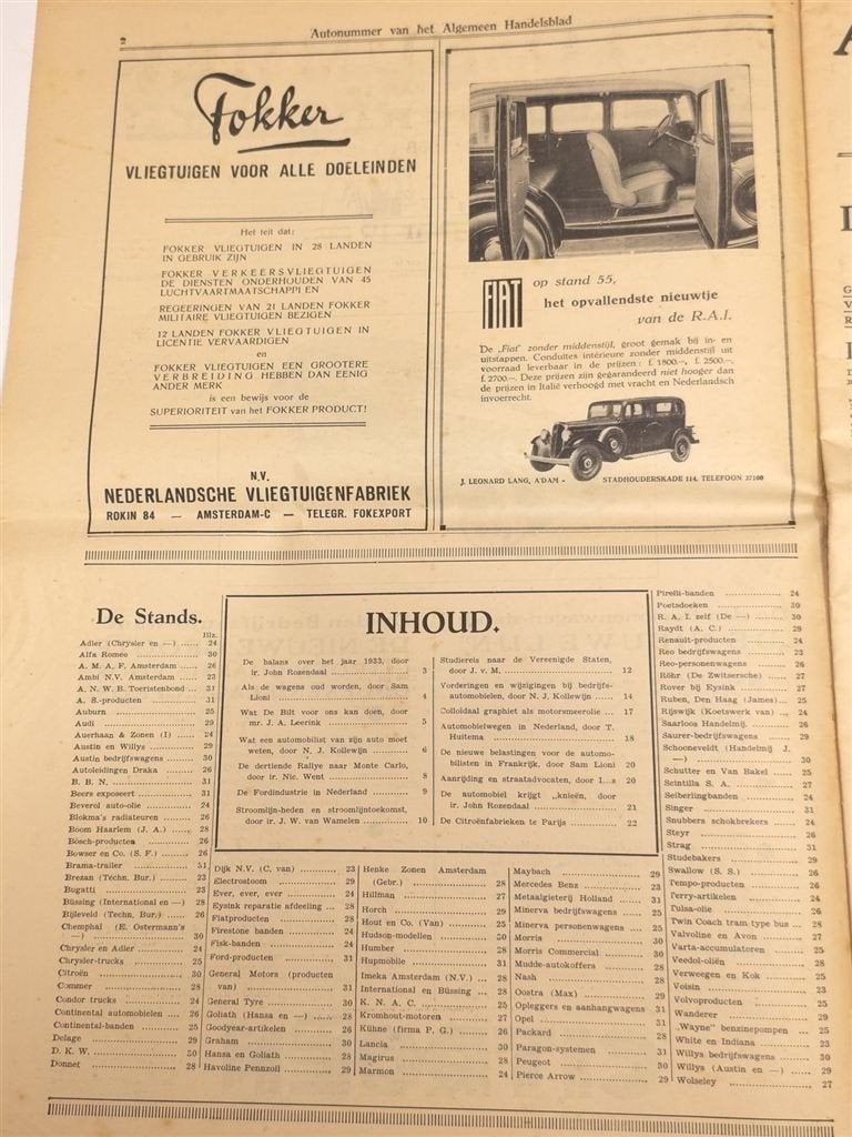 Autonummer 1934 — RAI Ford Citroen Renault, Ophalen of Verzenden, Gelezen, Ford