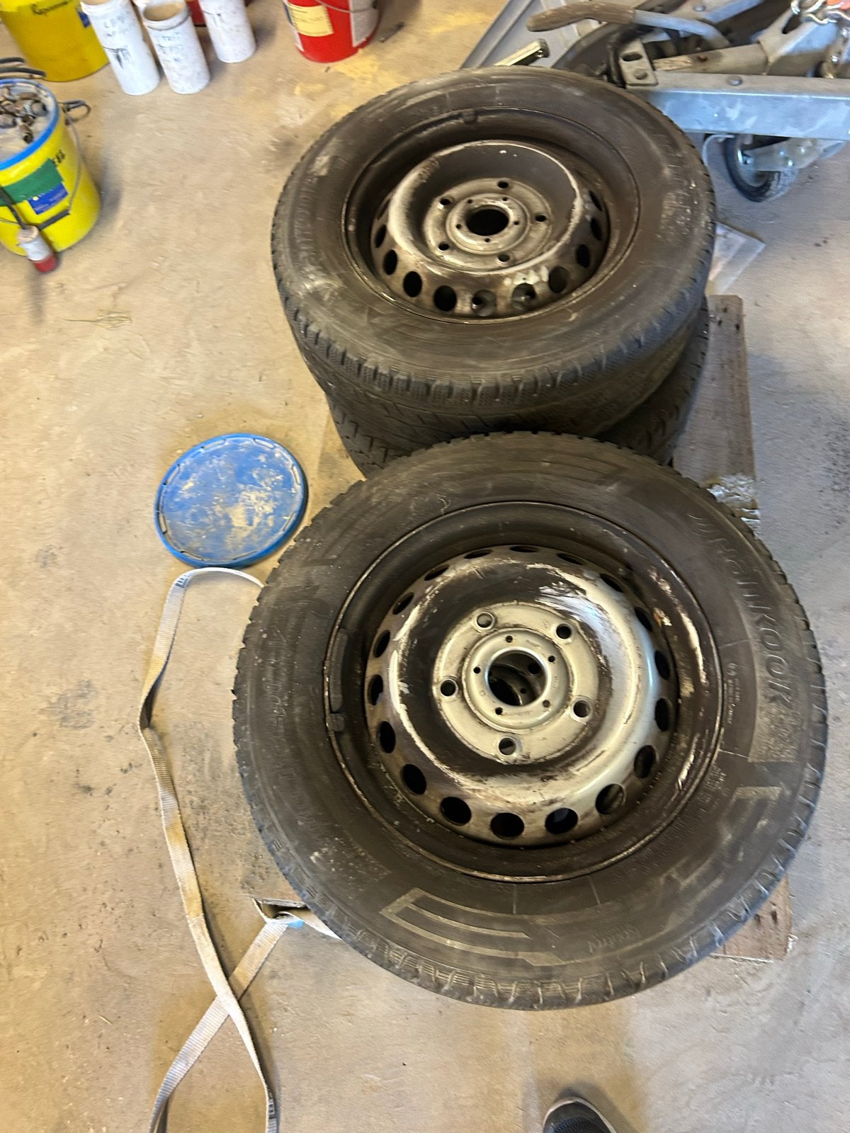 4 Winterbanden met velgen voor Ford Transit Custom 2021, Ophalen, Banden en Velgen, Winterbanden, Bestelwagen