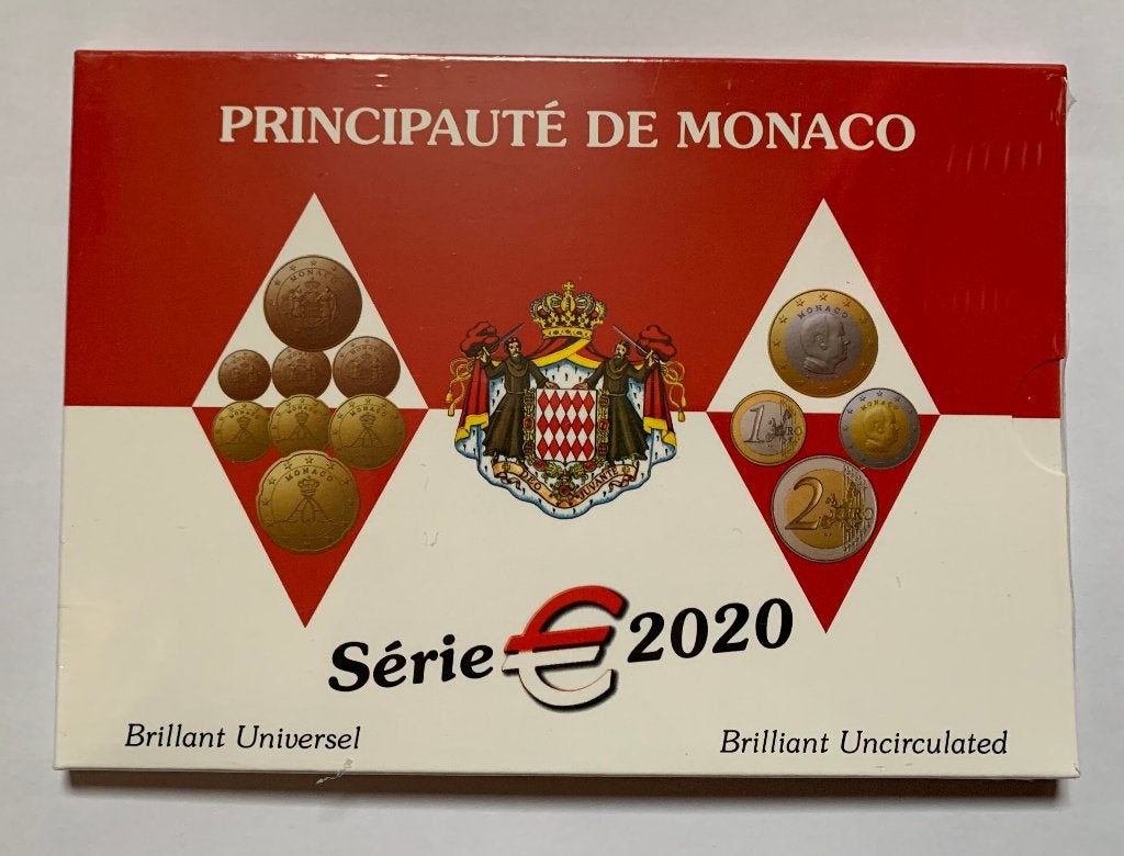 BU set Monaco 2020 in blister (1 Cent - 2 Euro), Postzegels en Munten, Verzenden, Monaco, Overige waardes, Setje