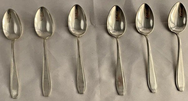 Sola 90 Pleet 1640 6 verzilverde dessertlepels, Verzenden