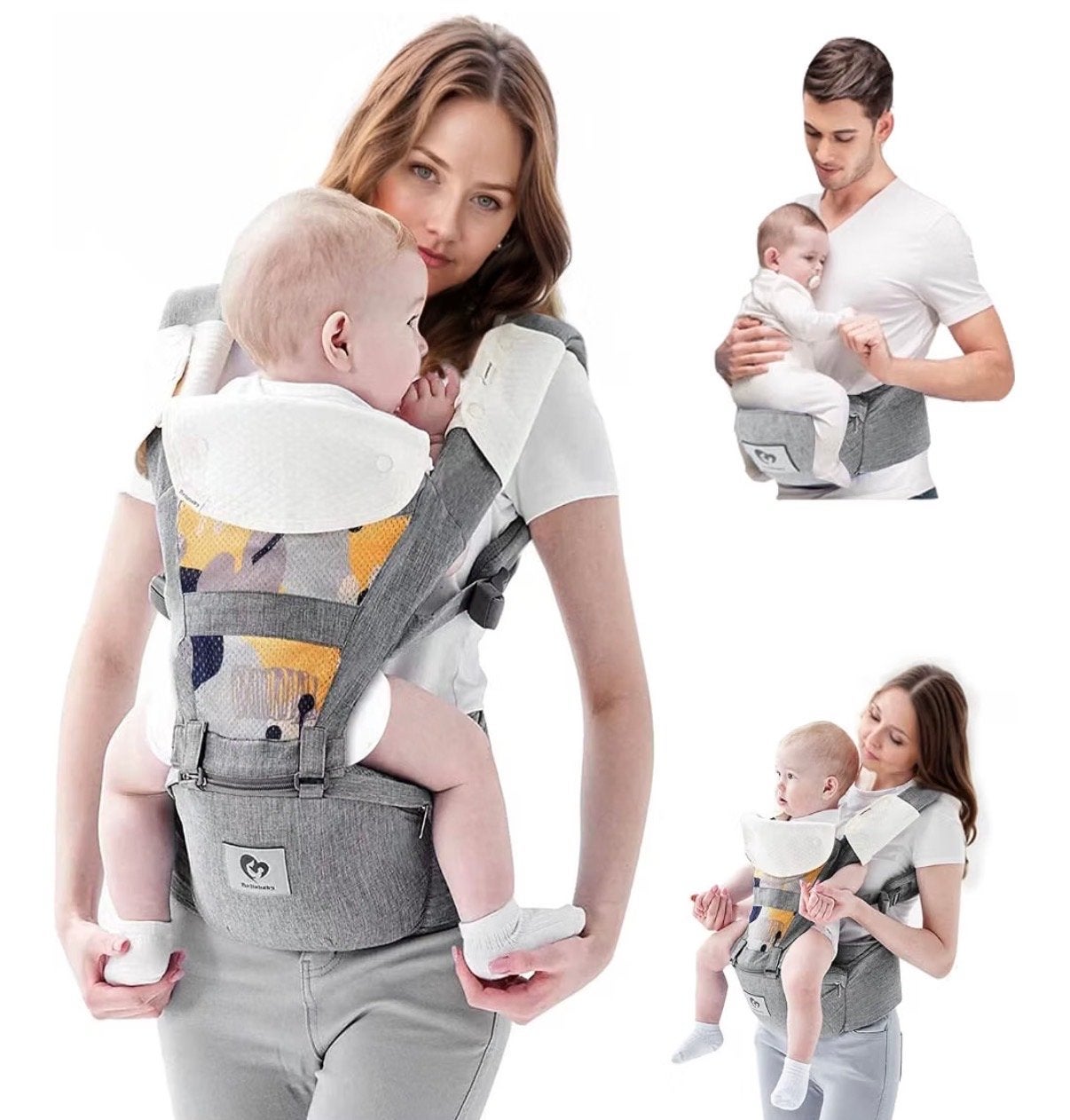 Bellababy Hip Seat Baby Carrier – Grey, Like New, Zo goed als nieuw, Buik, Rug of Zij, Draagzak, Ophalen