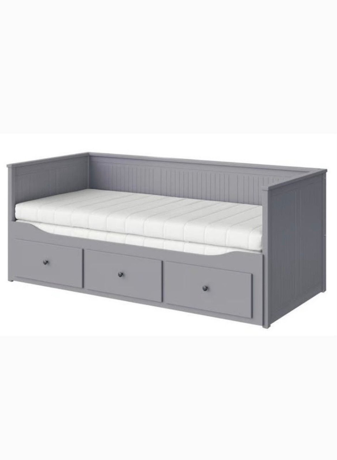 Grijs slaapbank/bed met lades, Ophalen, Eenpersoons, Zo goed als nieuw, 80 cm