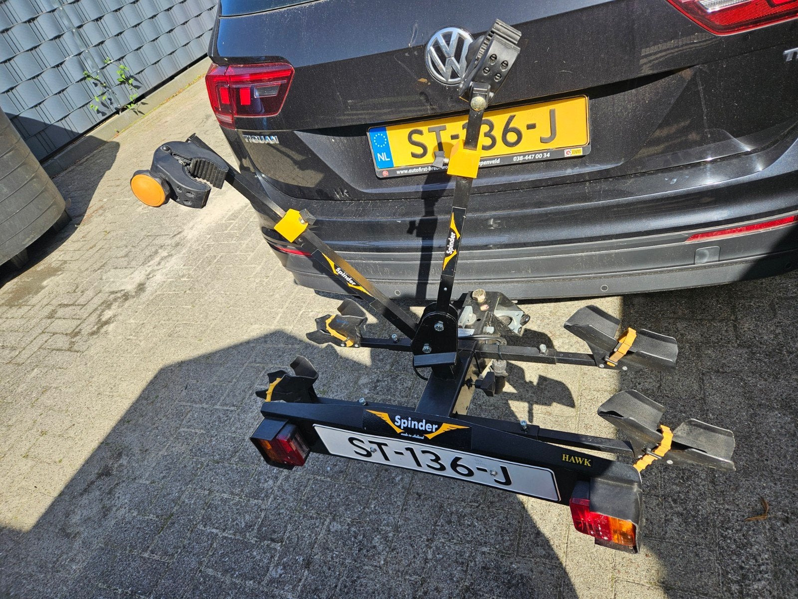 Spinder Hawk fietsendrager voor 2 fietsen, Auto diversen, Ophalen, 2 fietsen, Gebruikt, Trekhaakdrager