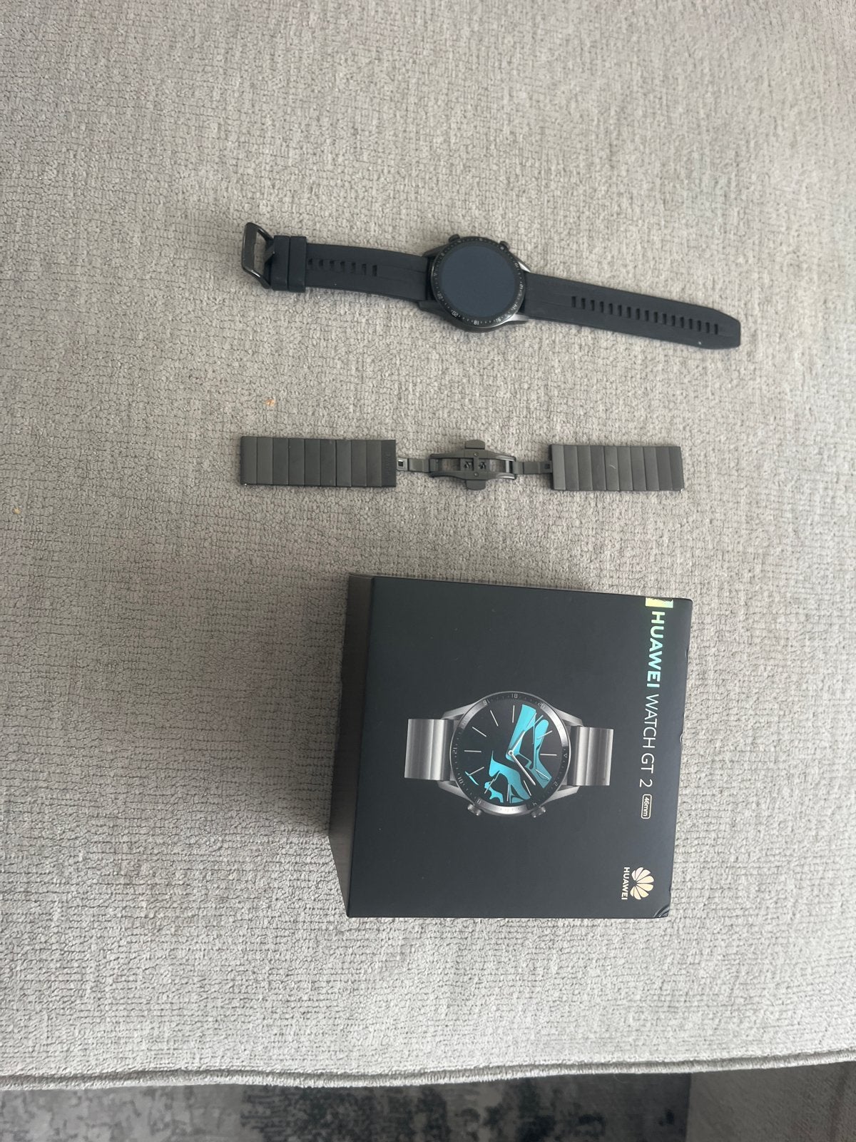 Huawei Watch GT 2 46mm Titanium Gray met extra bandje, Sieraden, Tassen en Uiterlijk, Afstand, Ophalen of Verzenden, Zo goed als nieuw