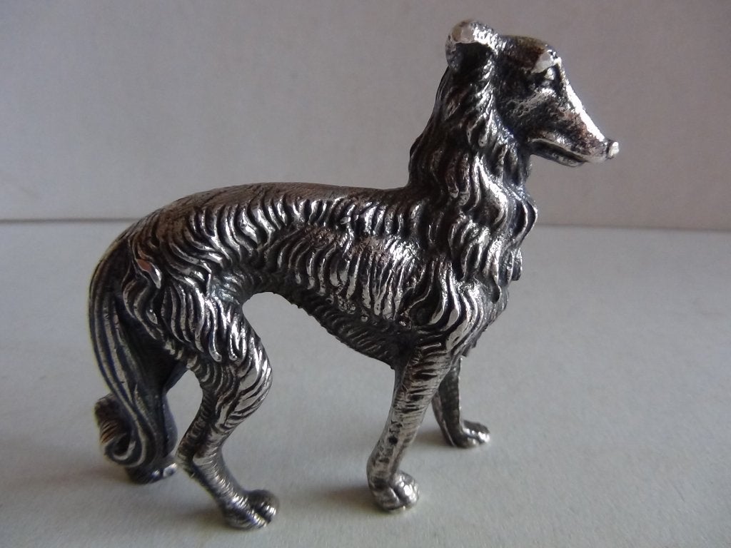 Miniatuur zilver FF3 grote hazewind hond zilveren miniaturen, Antiek en Kunst, Verzenden, Zilver