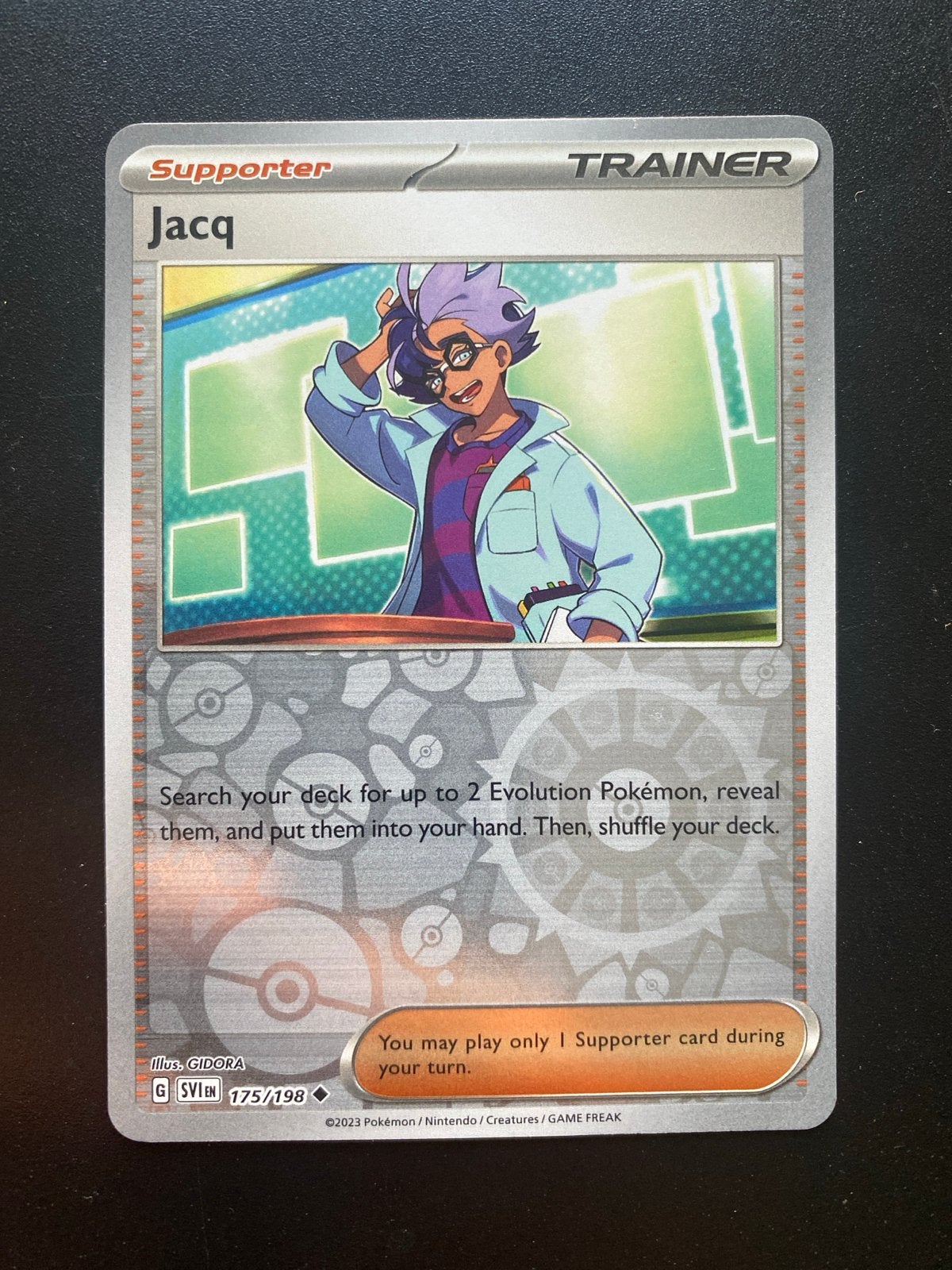 Jacq 175/198 Reverse Holo Scarlet & Violet Base, Ophalen of Verzenden, Nieuw, Losse kaart, Foil