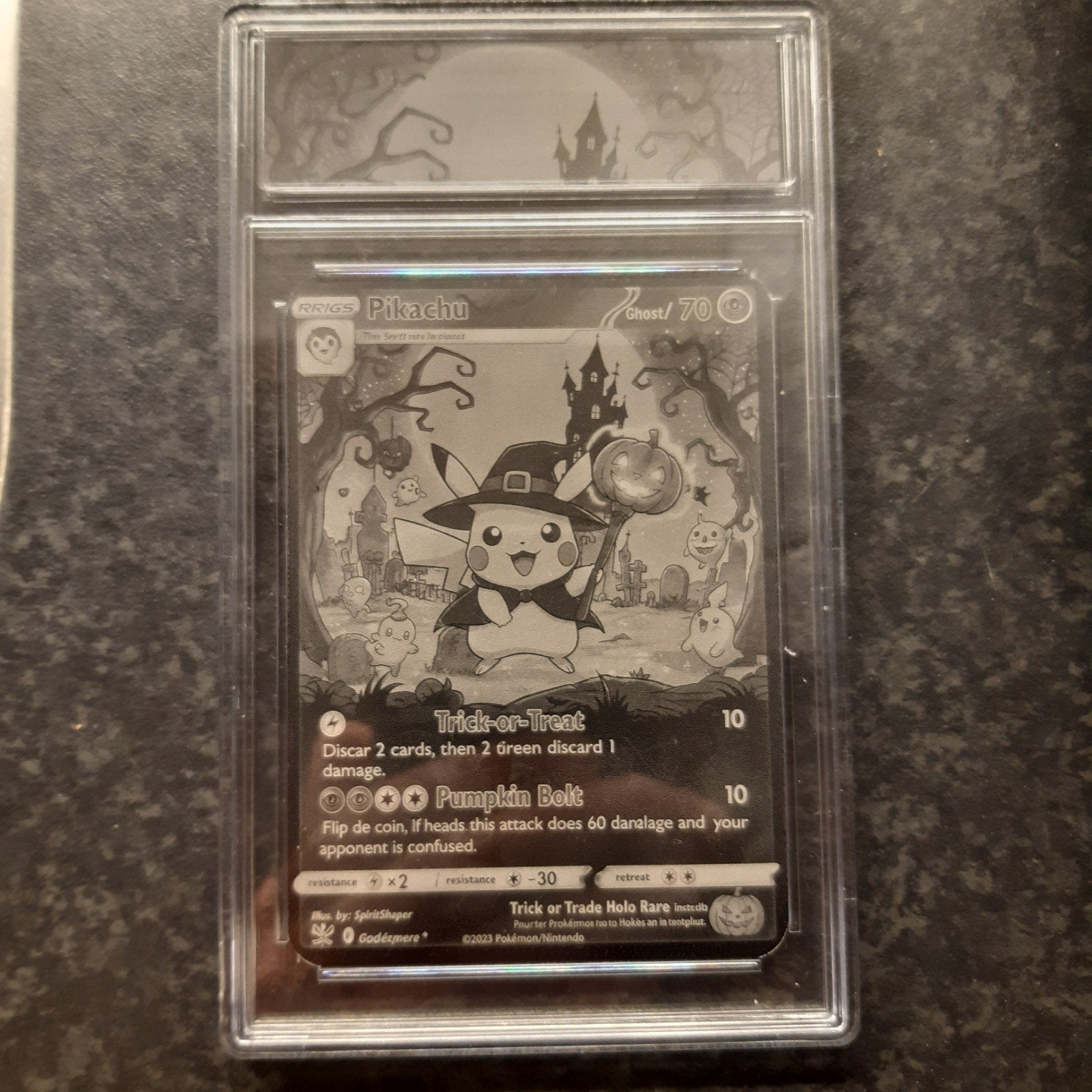 Pikachu Halloween Slab Pokemon Kaart trick or trade, Ophalen of Verzenden, Zo goed als nieuw, Losse kaart