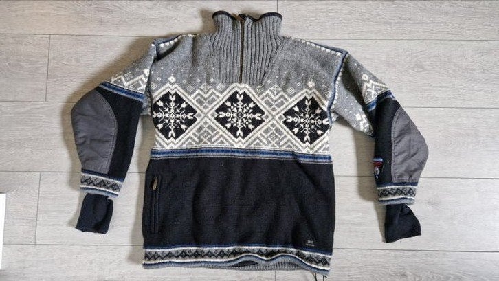 Vintage Dale of Norway Sport Trui S Noors Sneeuwvlokpatroon, Dale of Norway, Meerkleurig, Ophalen of Verzenden, Maat 36 (S)