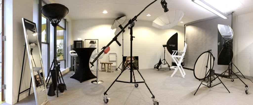 Bowens fotostudio | 4 flitsers + studio-inrichting, Ophalen, Gebruikt, Complete fotostudio, Overige merken