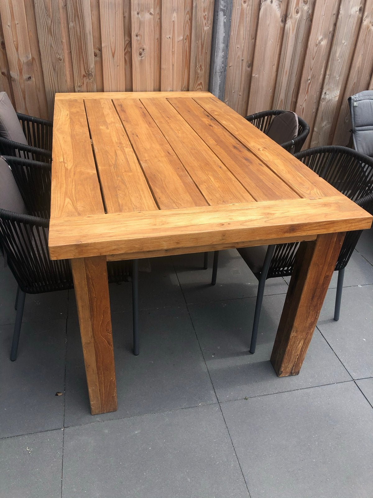 Teak houten eettafel 180x100 cm, Huis en Inrichting, Tafels | Eettafels, Ophalen, Gebruikt, Teakhout, 200 cm of meer