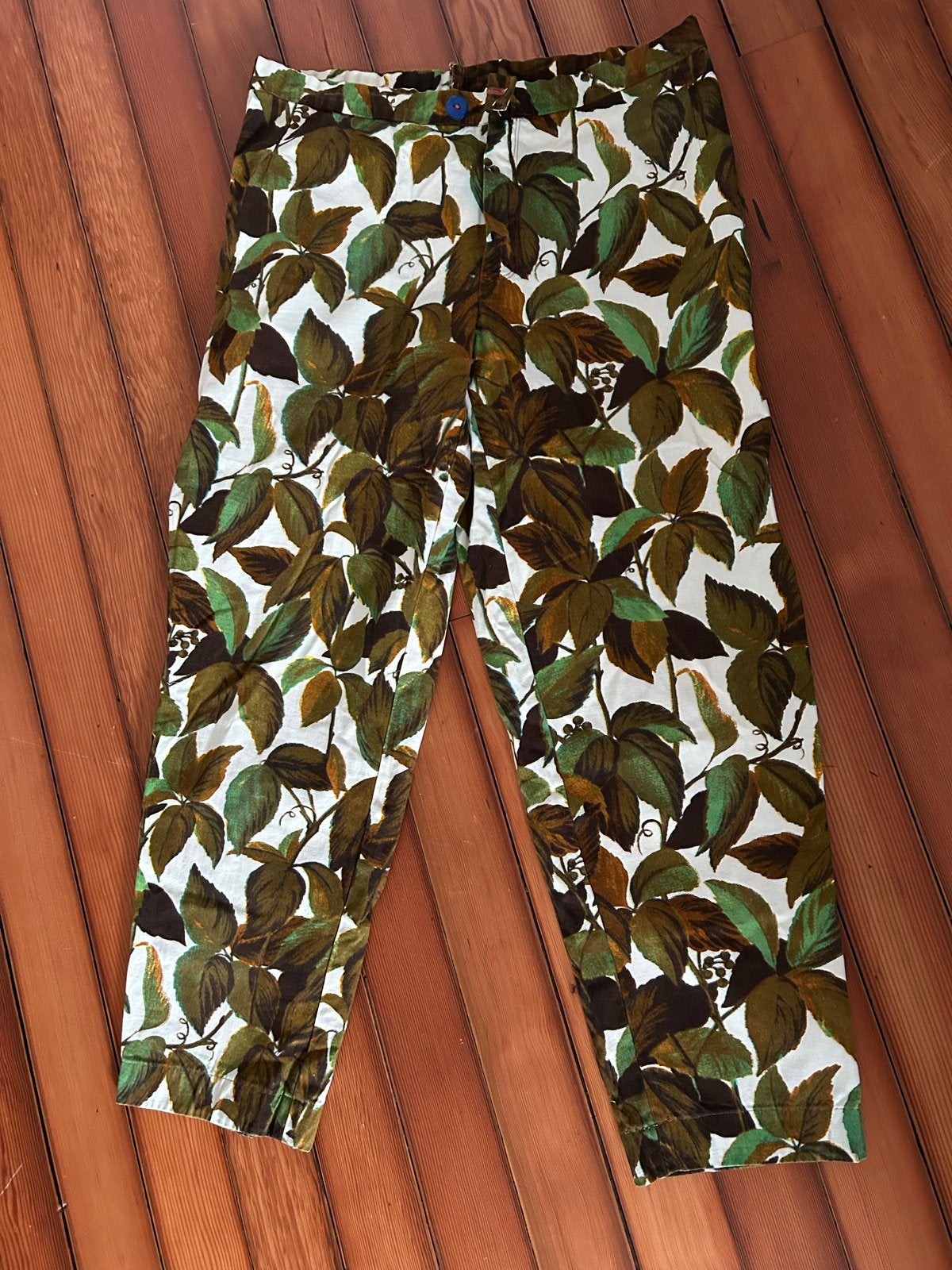 Broek met bladeren dessin - Maat 44/46, Ophalen of Verzenden, Gedragen, Maat 46/48 (XL) of groter, Meerkleurig