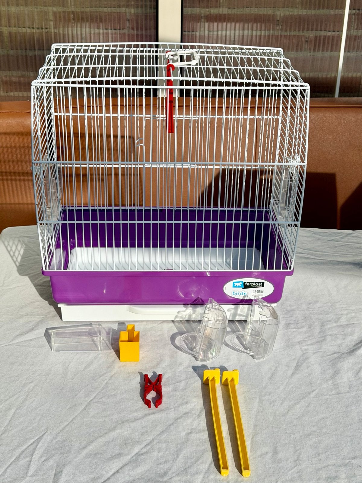 Prachtige vogelkooi Ferplast compleet, Ophalen of Verzenden, Zo goed als nieuw, Metaal, Vogelkooi